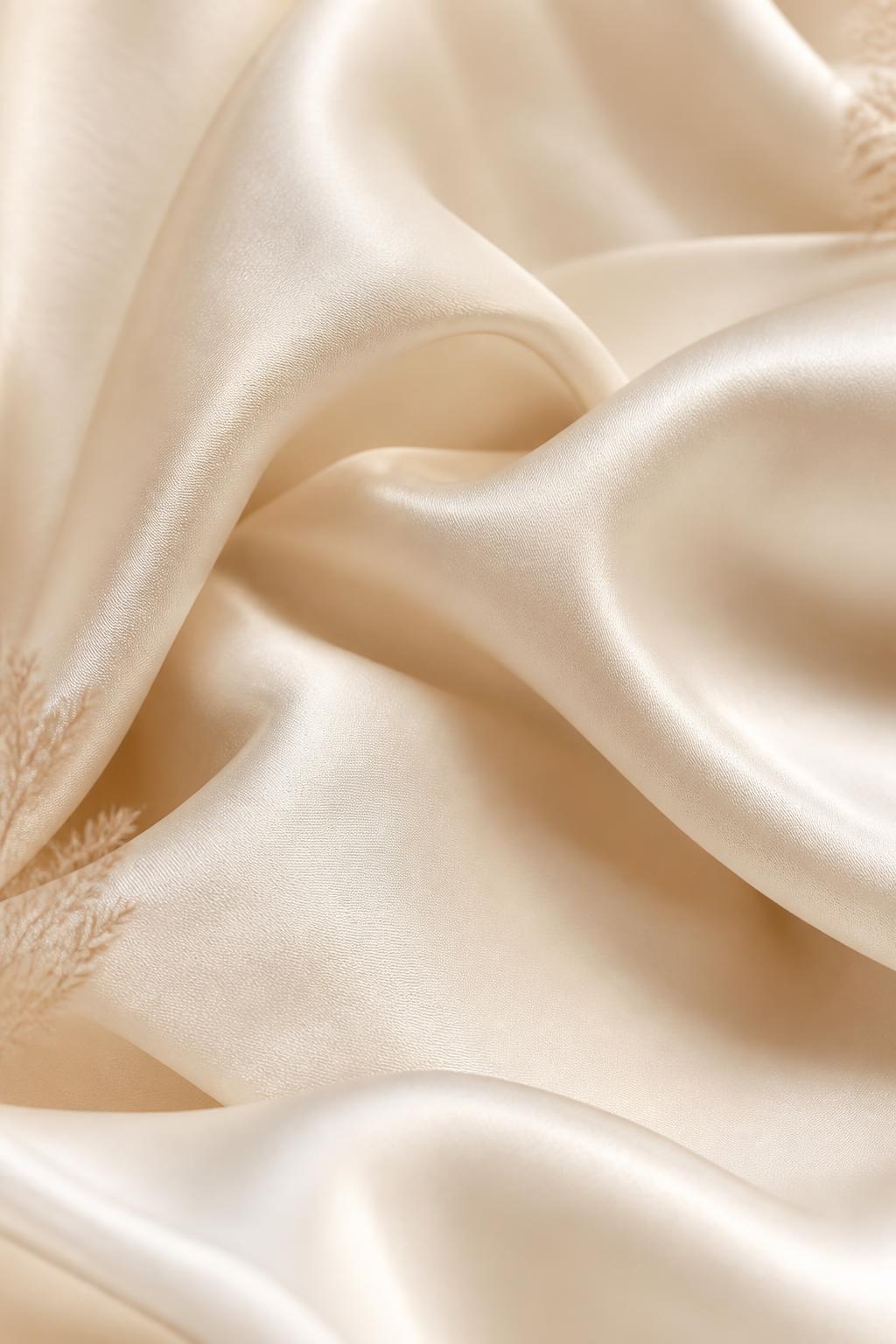 Zart fallender Ivory-Seidenstoff